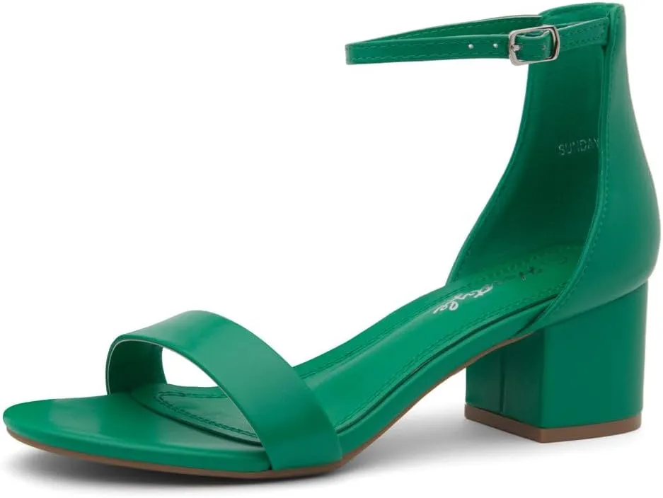 Herstyle Women’s Low Heels – Open Toe Chunky Block Heeled Sandals with Ankle Strap | Comfortable Dressy Short Heels for Prom, Wedding, Party & Office