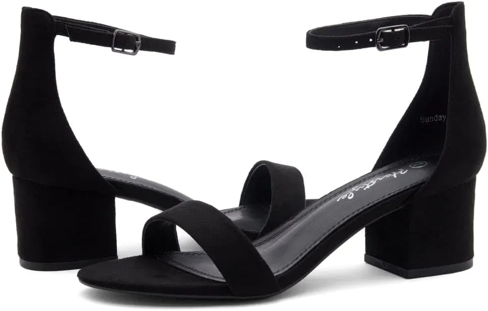 Herstyle Women’s Low Heels – Open Toe Chunky Block Heeled Sandals with Ankle Strap | Comfortable Dressy Short Heels for Prom, Wedding, Party & Office