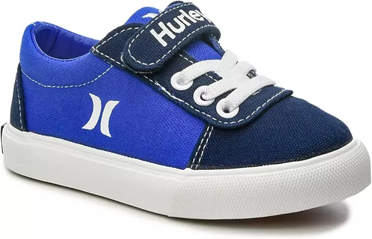 Hurley Kids Hook and Loop with Lace Closer for Boys and Girls Toddlers, Little Kids and Big Kids Unisex, Navy/Blue, 7
