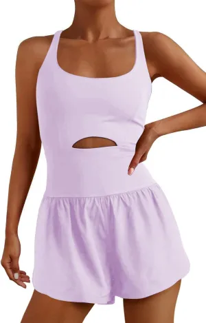 Inadays Womens Running Onesie Workout Rompers One Piece Outfits Exercise Jumpsuits Gym Yoga Clothes XS-L