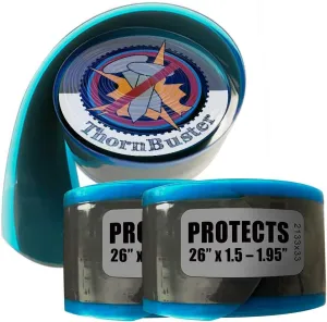 Inner Tube Protecting, Bicycle Tire Liners Pair - Stop Flats for Mountain and Trail Bikes Using Silver 26 x1.5-1.95” Bike Tires and Tubes with Hard Durometer Center Strip. (2 Liners)
