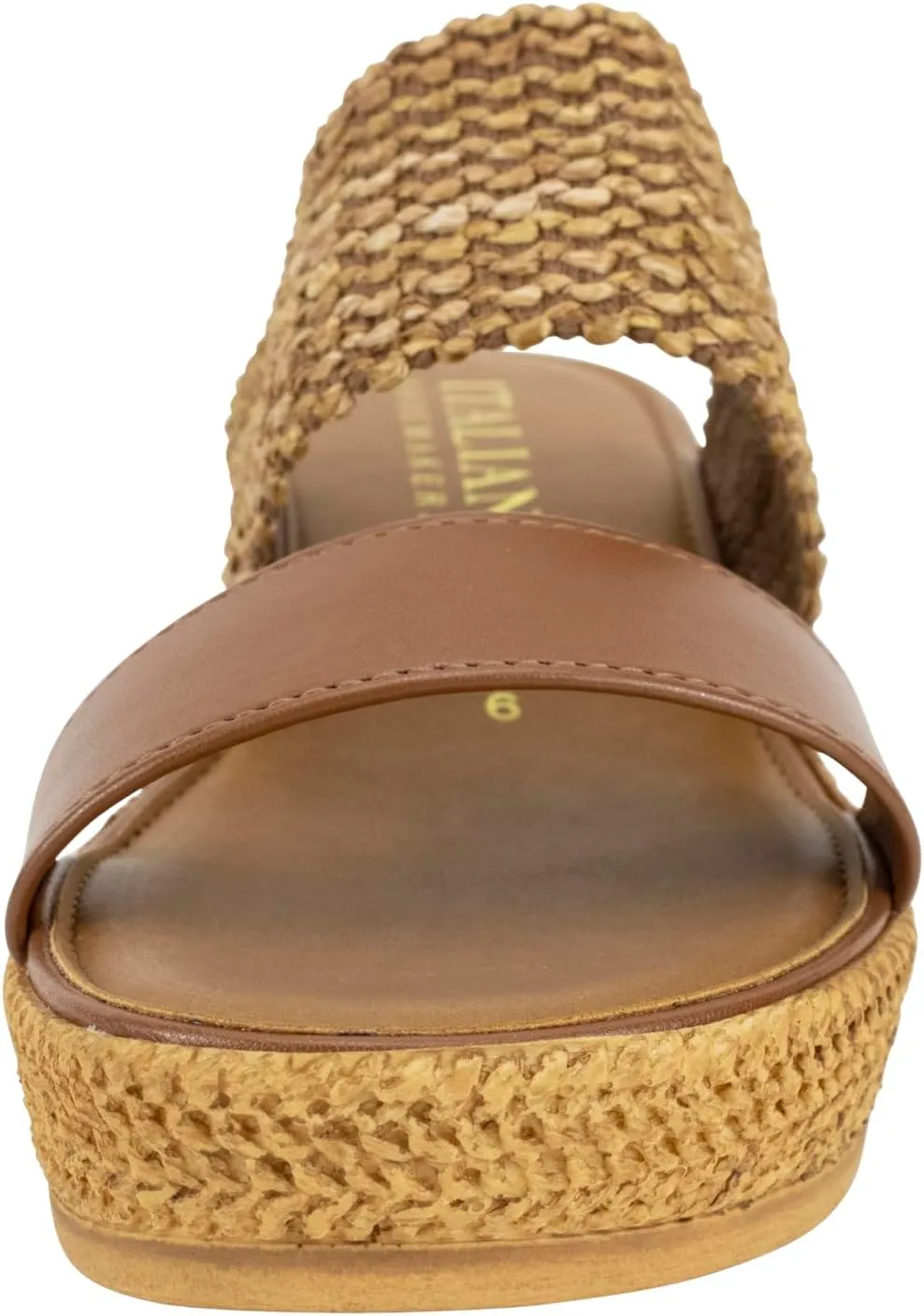 ITALIAN Shoemakers Inessa Womens Platform Wedge Espedrille and Raffia Sandal for Women