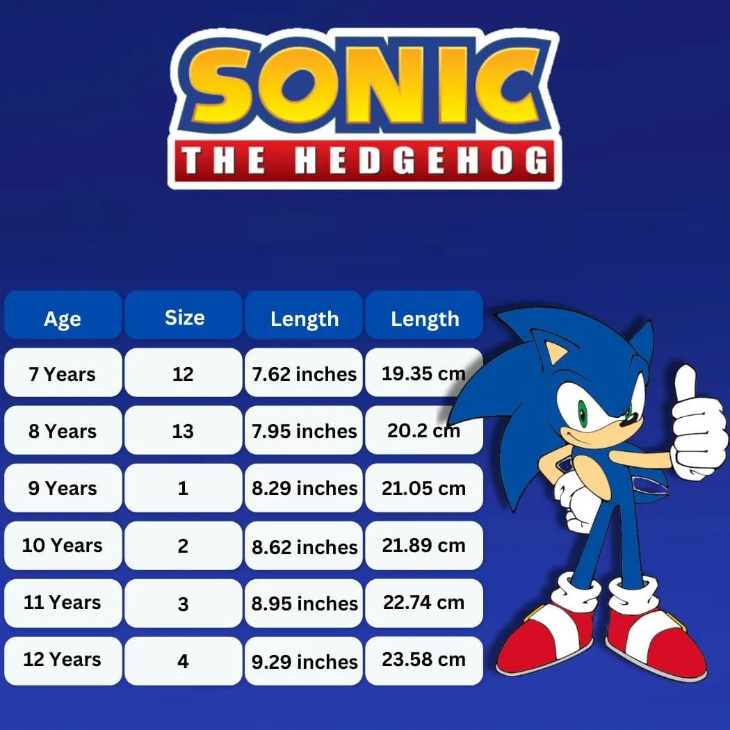 Josmo Sonic The Hedgehog Shoes - Kids Boys Slipon Athletic Tennis Lightweight Sneakers (Little Kid/Big Kid)