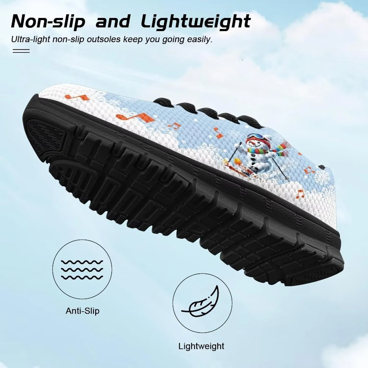 Kids Christmas Sneakers for Boys Girls Sports Running Shoes Lightweight Breathable Mesh Tennis Shoes Non Slip Casual Athletic Shoes