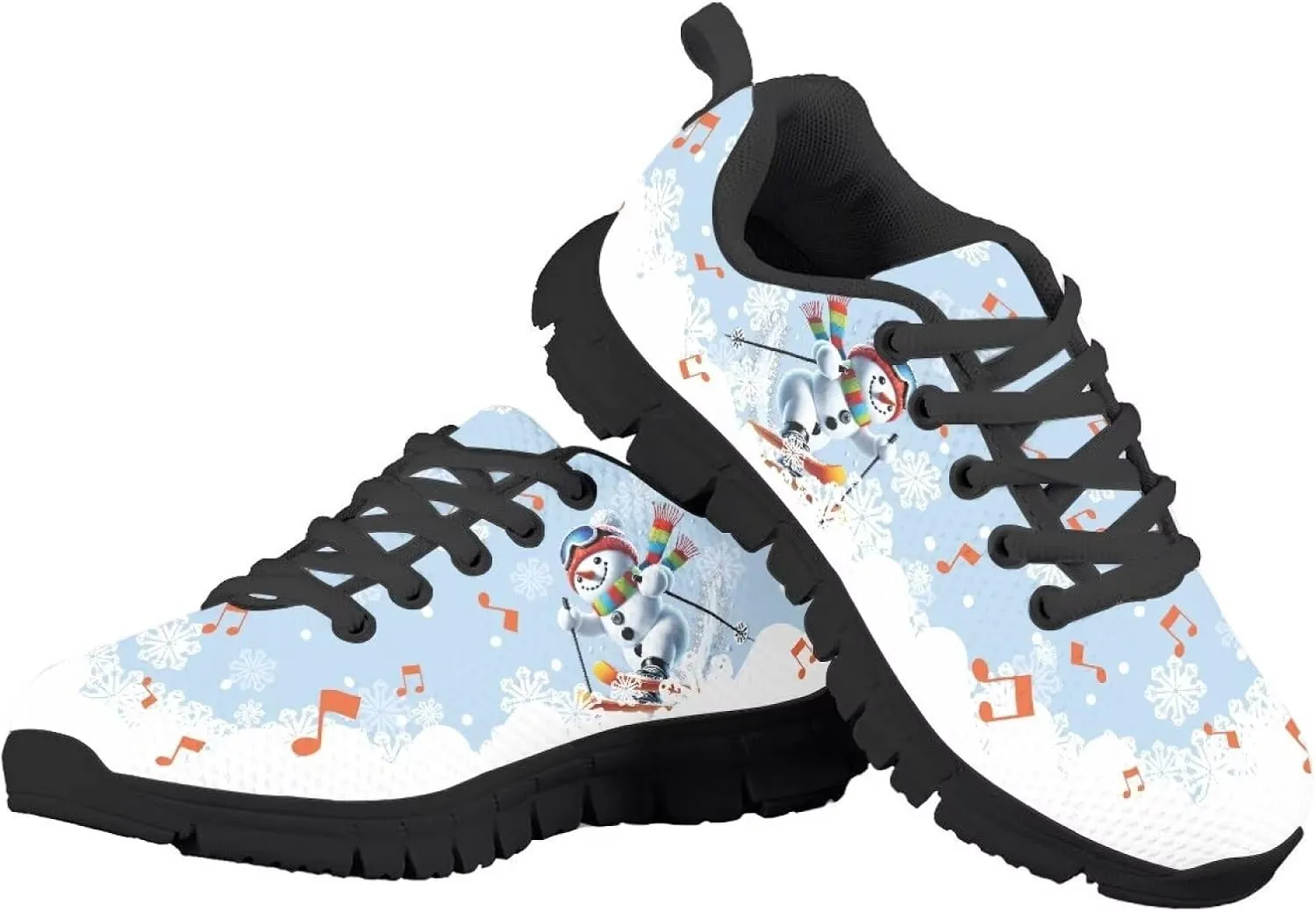 Kids Christmas Sneakers for Boys Girls Sports Running Shoes Lightweight Breathable Mesh Tennis Shoes Non Slip Casual Athletic Shoes