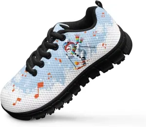 Kids Christmas Sneakers for Boys Girls Sports Running Shoes Lightweight Breathable Mesh Tennis Shoes Non Slip Casual Athletic Shoes