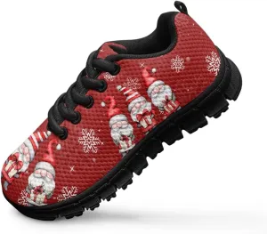 Kids Christmas Sneakers for Boys Girls Sports Running Shoes Lightweight Breathable Mesh Tennis Shoes Non Slip Casual Athletic Shoes
