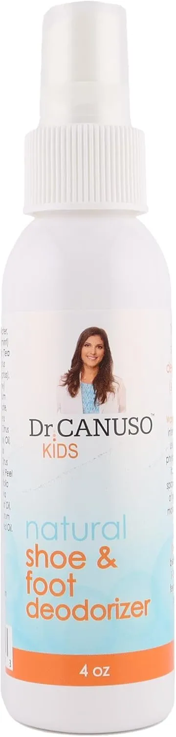 Kids Foot Spray by Dr. Canuso, Natural Shoe Freshener for Kids and Adults, No Sticky Residue, Fights Stinky Feet and Strong Odors Fast, Packed with All Natural Essential Oils, Talcum Free
