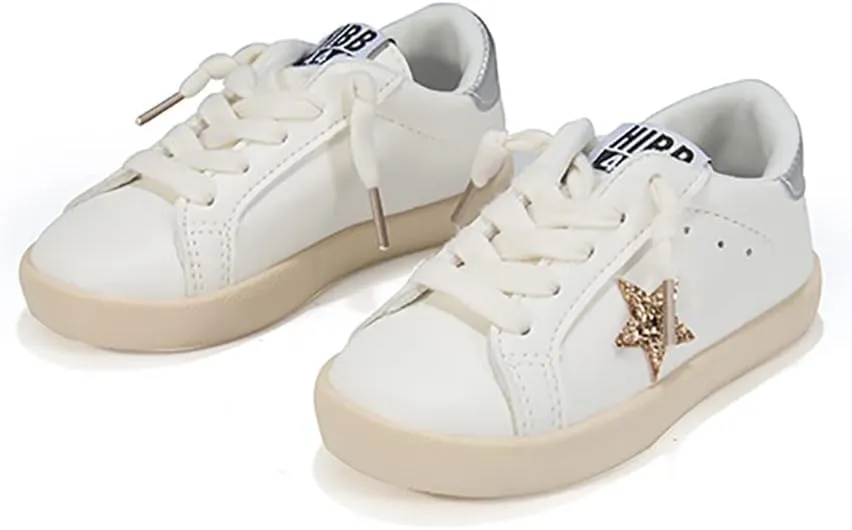 Kids Glitter Star Lightweight Sneakers Slip On Loafers Outdoor Casual Running Sports Shoes for Girls Boys