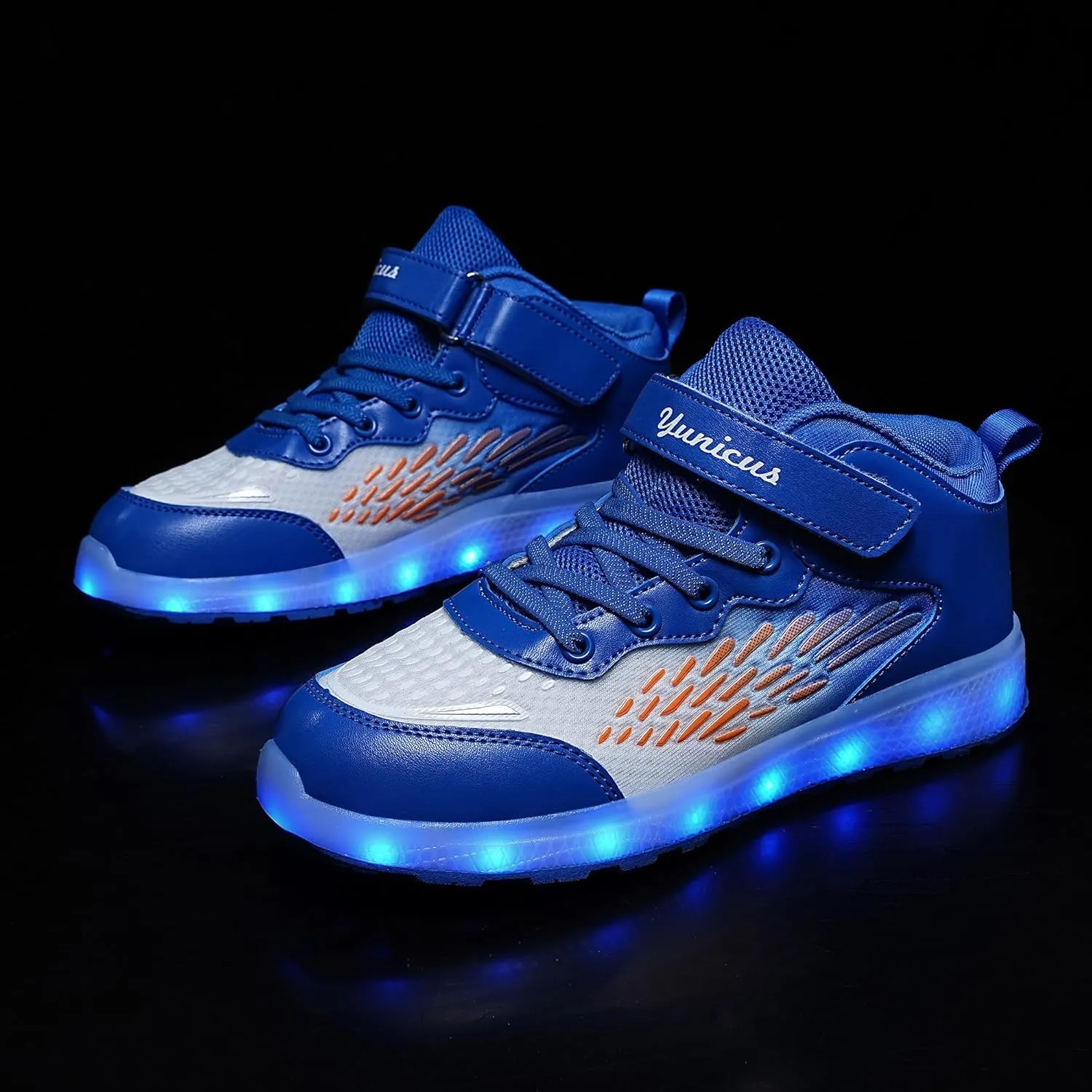 Kids Light up Shoes LED USB Charging Flashing High-top Wings Sneakers Boys Girls Trainers for Festivals Halloween Christmas New Year Party Great Gift