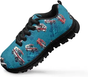 Kids Shoes for Boys Lightweight Athletic Running Shoes Toy Car Print Tennis Shoes Non Slip Breathable Mesh School Sports Sneakers