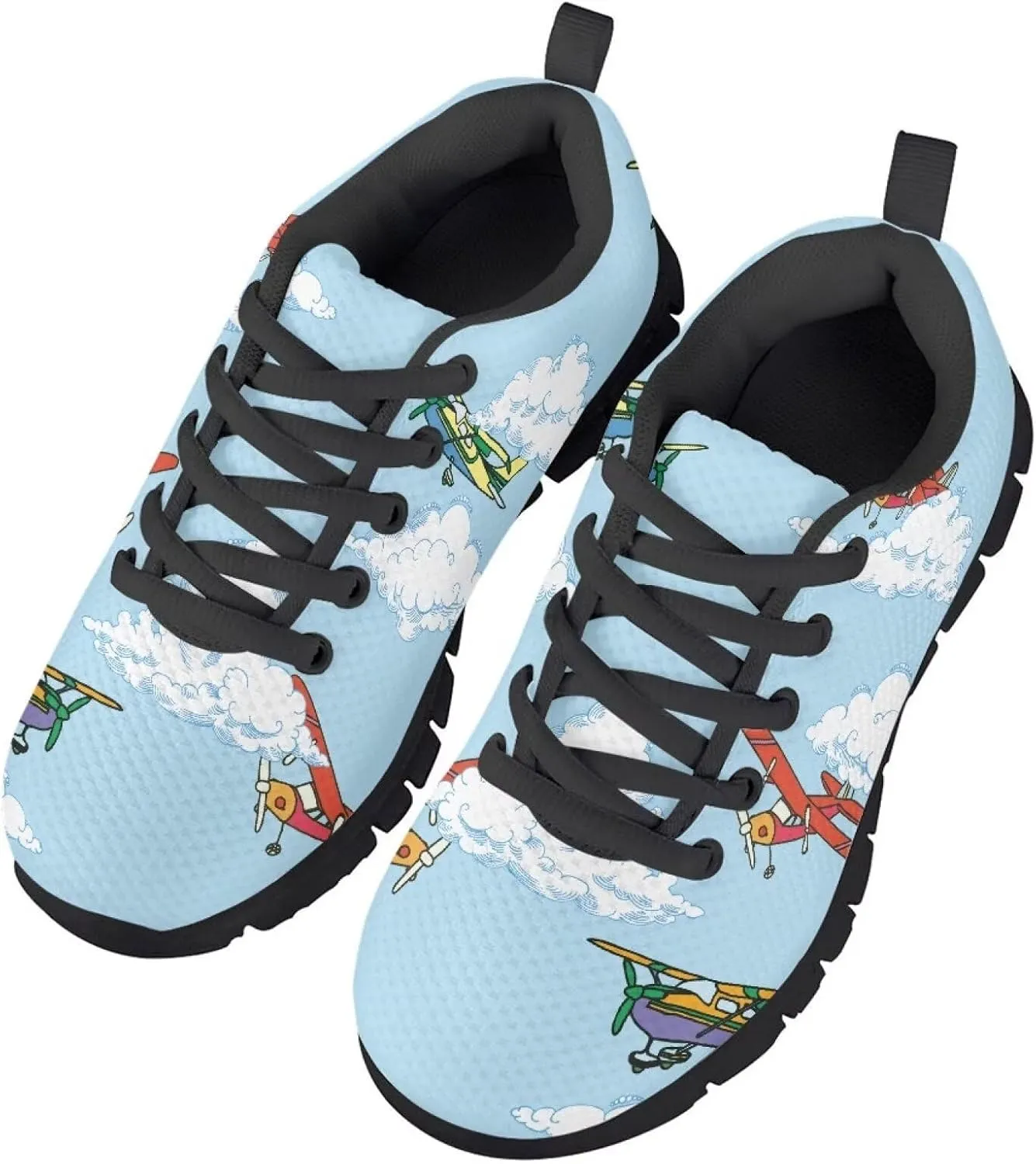 Kids Shoes for Boys Lightweight Athletic Running Shoes Toy Car Print Tennis Shoes Non Slip Breathable Mesh School Sports Sneakers