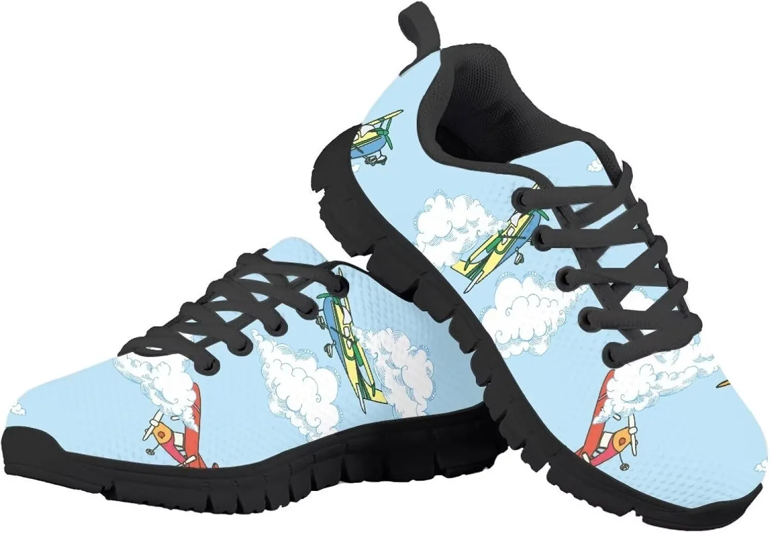 Kids Shoes for Boys Lightweight Athletic Running Shoes Toy Car Print Tennis Shoes Non Slip Breathable Mesh School Sports Sneakers