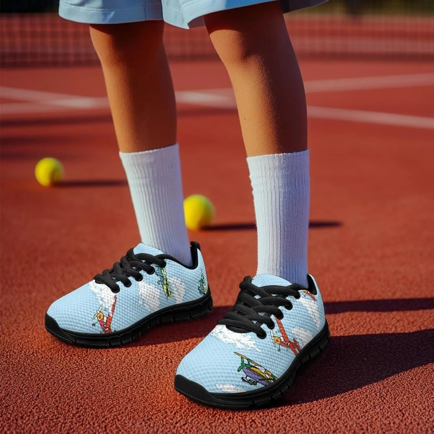 Kids Shoes for Boys Lightweight Athletic Running Shoes Toy Car Print Tennis Shoes Non Slip Breathable Mesh School Sports Sneakers