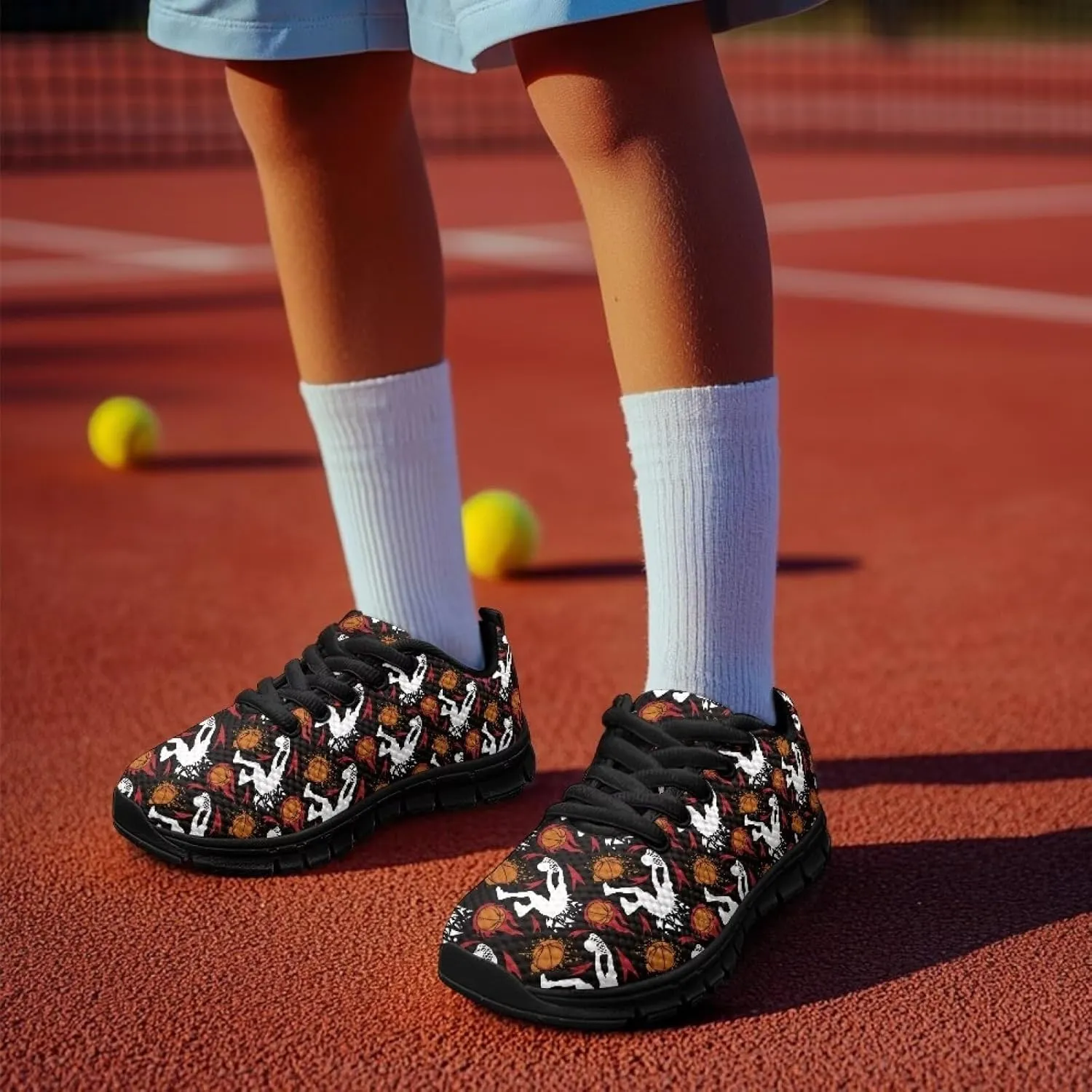 Kids Shoes for Boys Lightweight Athletic Running Shoes Toy Car Print Tennis Shoes Non Slip Breathable Mesh School Sports Sneakers