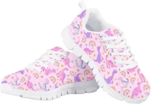 Kids Tennis Shoes Lightweight Athletic Running Shoes Non Slip Breathable Girls Students Sports Sneakers Walking Shoes