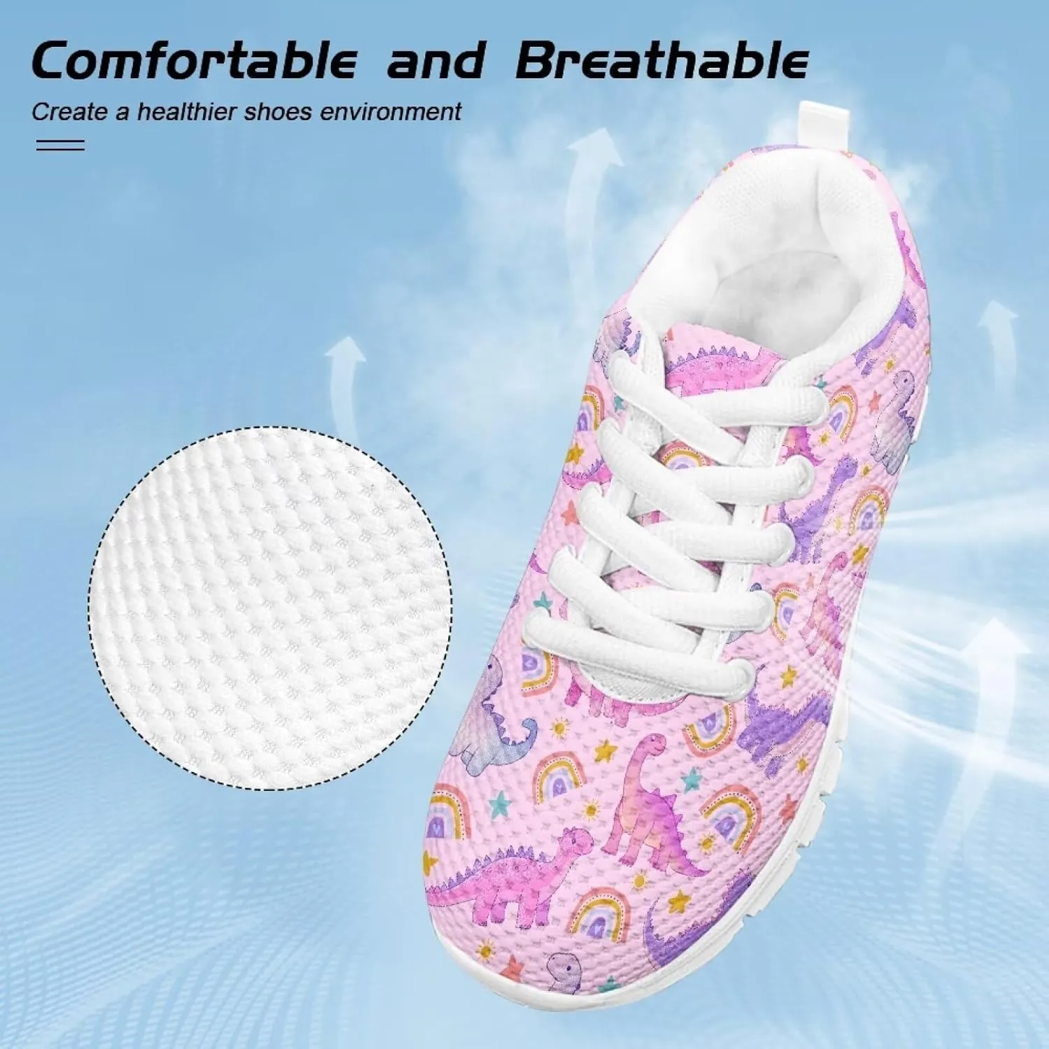 Kids Tennis Shoes Lightweight Athletic Running Shoes Non Slip Breathable Girls Students Sports Sneakers Walking Shoes