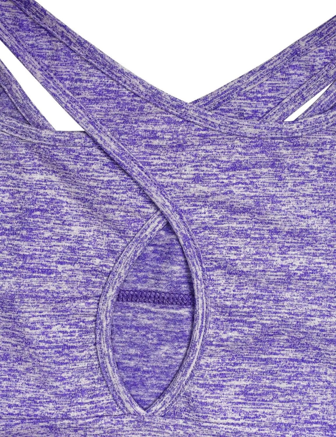 Kimmery Woman Short Sleeve Round Neck Criss Cross Back Yoga Shirt