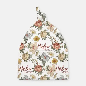 Knotted Beanie - Vintage Floral