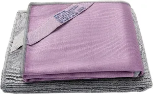 Longmann NΘrwex Basic Package Window Cleaning Cloth and Enviro Cloth Glass Cloth, Cleaning Cloth, Streaks Schatches Free (Purple 1 Pack, Grey 1 Pack)