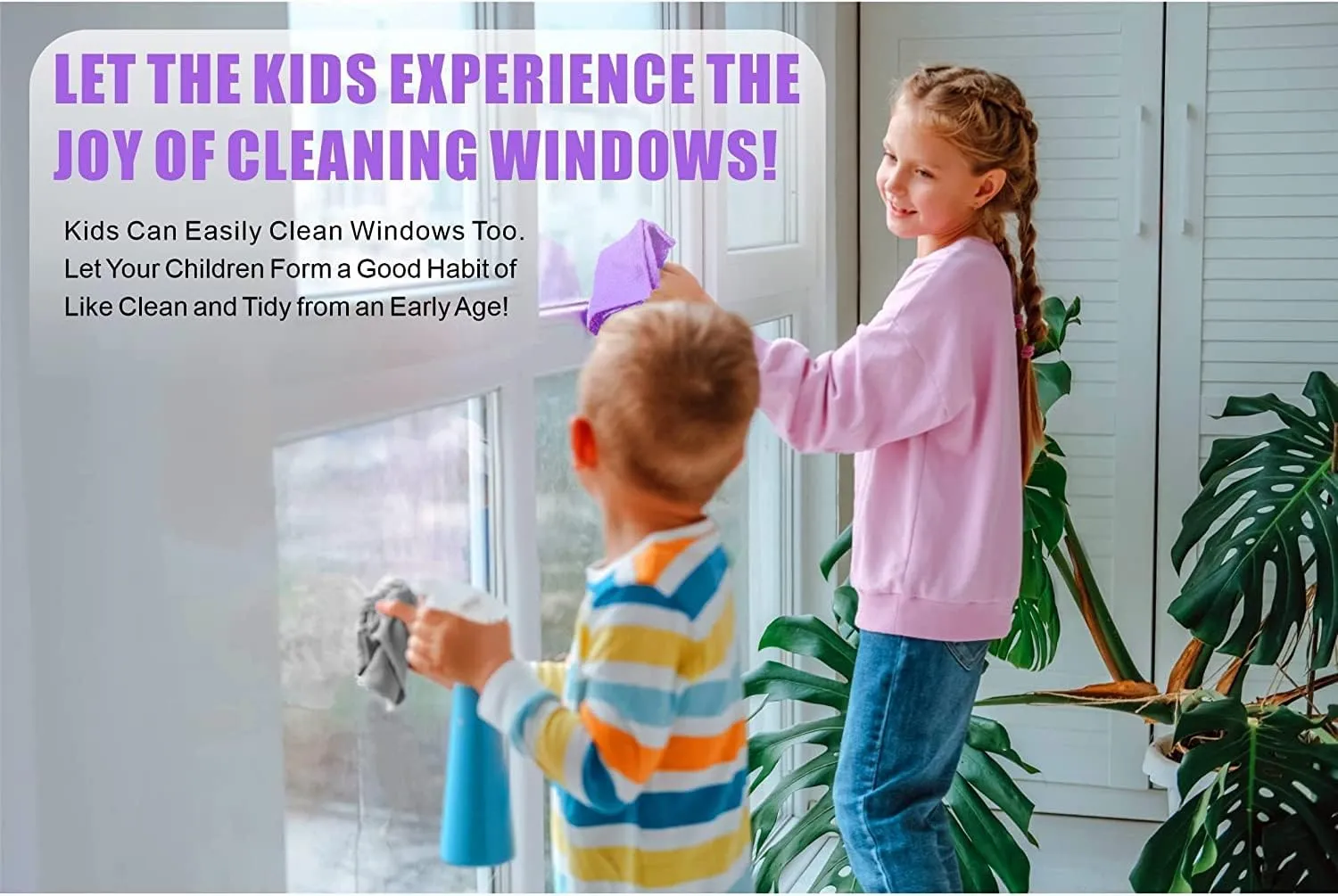 Longmann NΘrwex Basic Package Window Cleaning Cloth and Enviro Cloth Glass Cloth, Cleaning Cloth, Streaks Schatches Free (Purple 1 Pack, Grey 1 Pack)