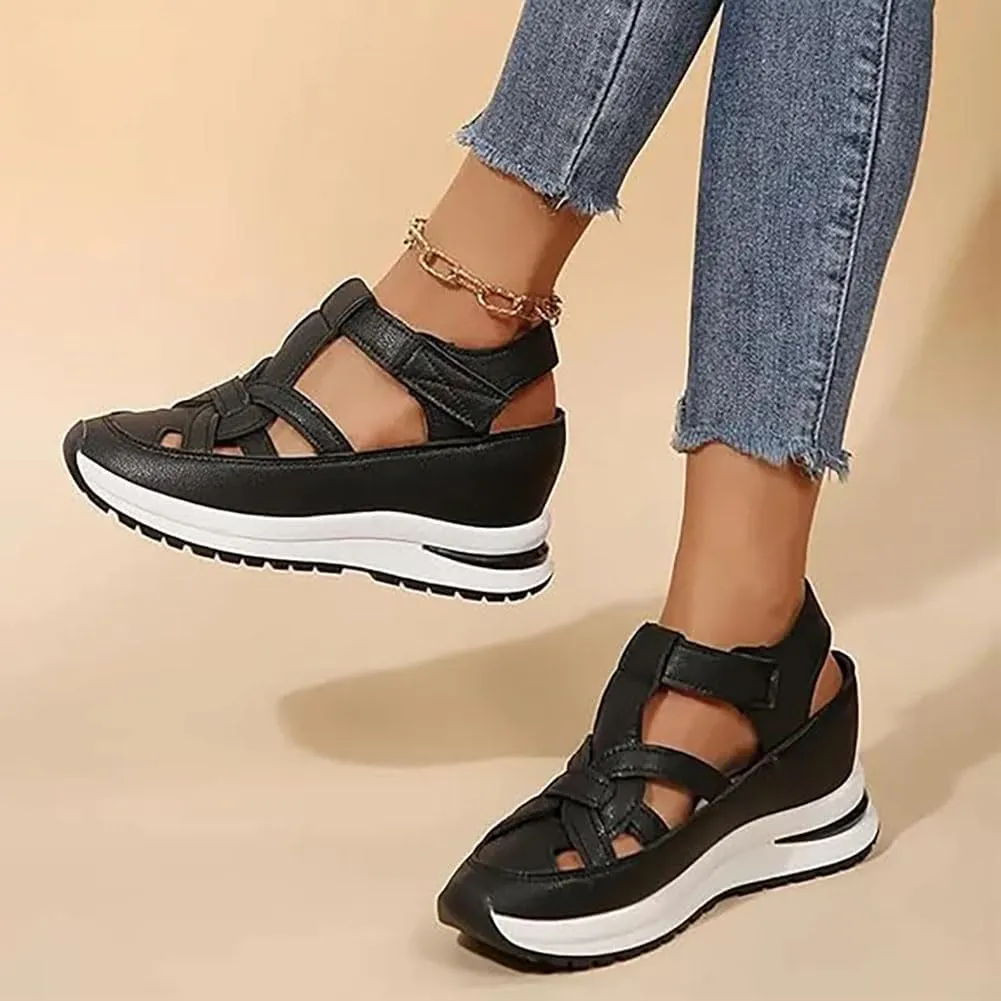 LOSD Bomre Shoes Women Sneakers, Bomre Orthopedic Shoe, 2025 New Summer Platform Wedge sandals, Hollow-Out Casual Sandals