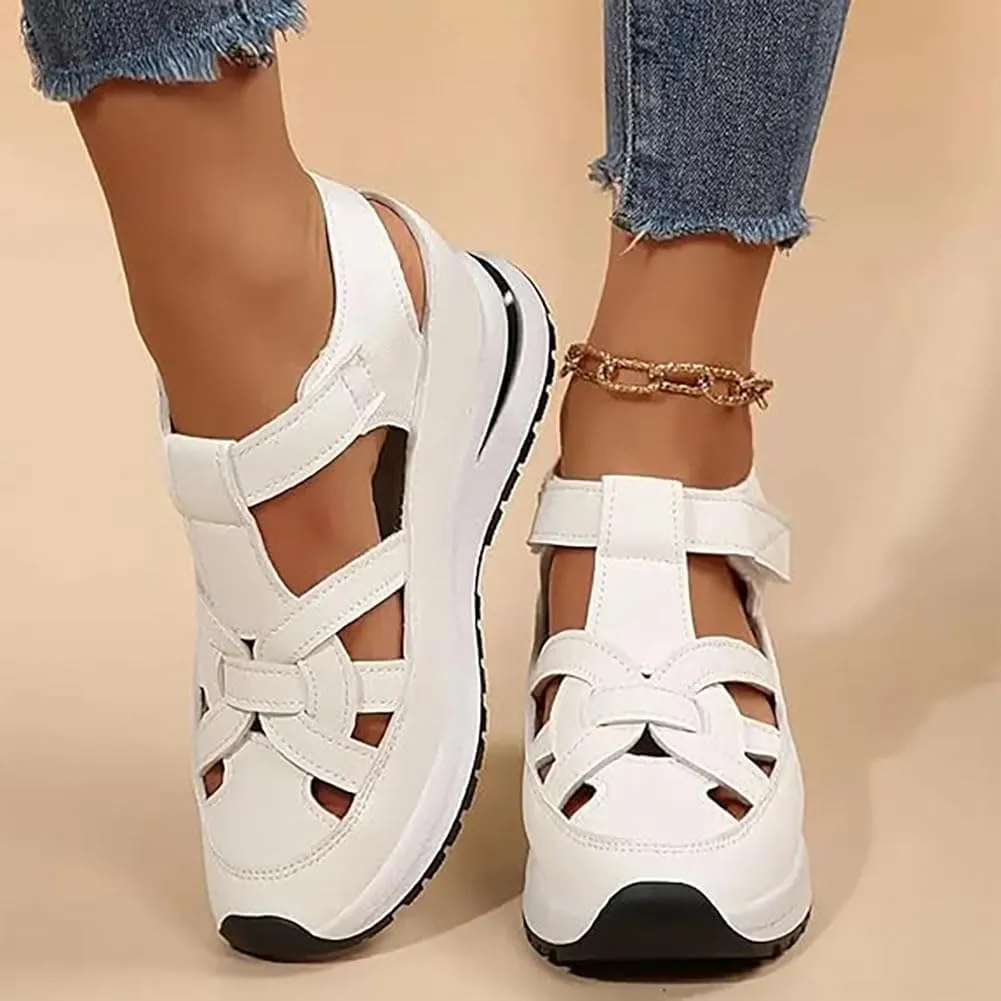LOSD Bomre Shoes Women Sneakers, Bomre Orthopedic Shoe, 2025 New Summer Platform Wedge sandals, Hollow-Out Casual Sandals