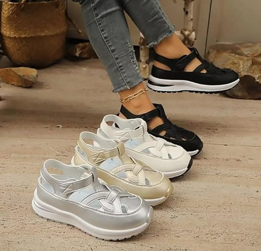 LOSD Bomre Shoes Women Sneakers, Bomre Orthopedic Shoe, 2025 New Summer Platform Wedge sandals, Hollow-Out Casual Sandals
