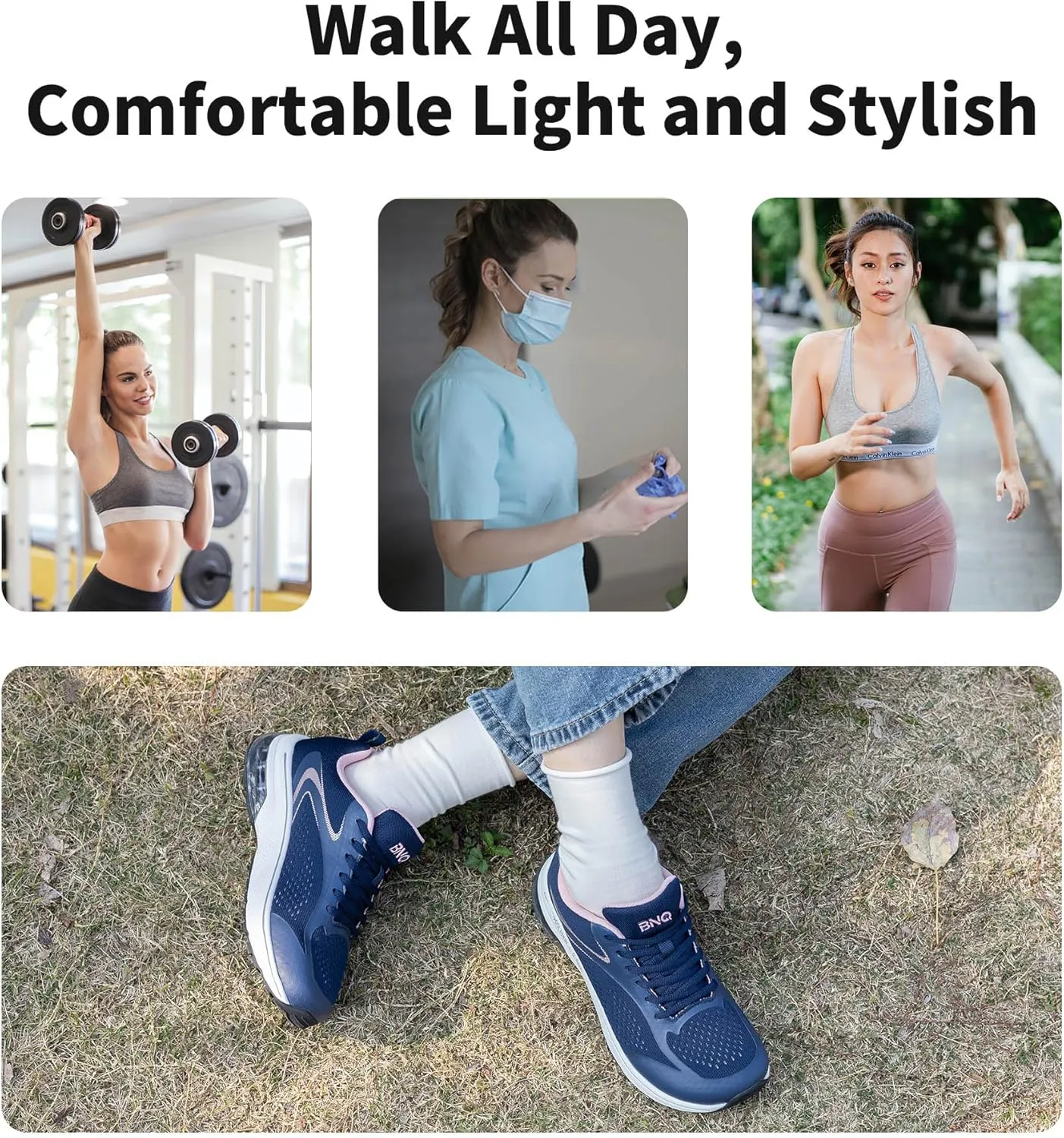 MAFEKE Womens Wide Toe Box Running Shoes Arch Support Tennis Athletic Sneakers Orthotic Walking Shoes for Plantar Fasciitis Pain Relief US 6-11