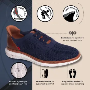 Marc Joseph New York Mens Hands Free Slip On Casual Dress Sneakers Mesh Oxfords Lightweight Breathable Walking Shoes