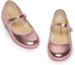 Mary Jane Flats with Hook and Loop Straps – Girls' Shoes for School, Weddings and Casual Wear (Shimmer)