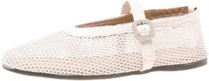 Mary Jane Mesh Ballet Flats Fishnet Flats with Adjustable Buckle Strap Breathable and stylish ballet shoes