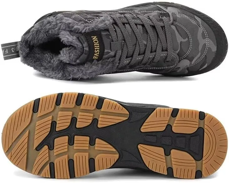 Men's Fashion Camouflage Warm Snow Boots for Winter Street Hiking Walking Camping