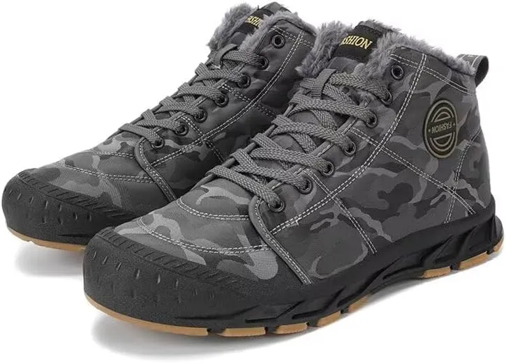 Men's Fashion Camouflage Warm Snow Boots for Winter Street Hiking Walking Camping