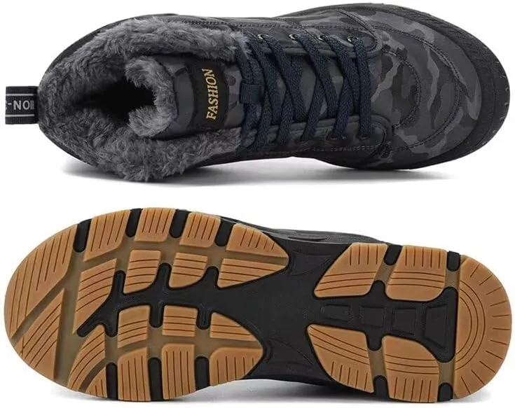 Men's Fashion Camouflage Warm Snow Boots for Winter Street Hiking Walking Camping