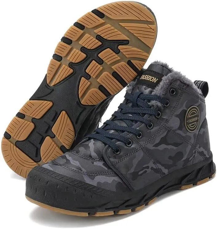 Men's Fashion Camouflage Warm Snow Boots for Winter Street Hiking Walking Camping