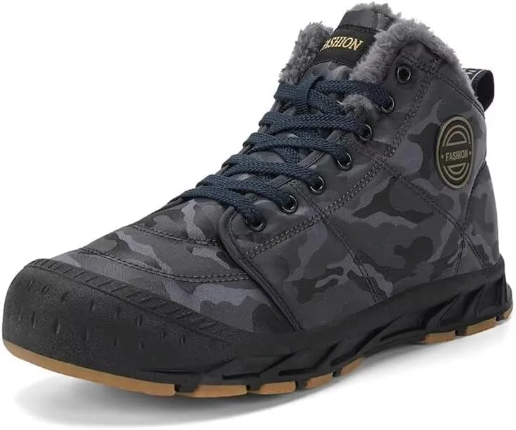 Men's Fashion Camouflage Warm Snow Boots for Winter Street Hiking Walking Camping