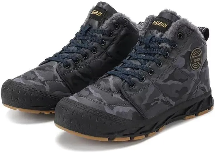 Men's Fashion Camouflage Warm Snow Boots for Winter Street Hiking Walking Camping