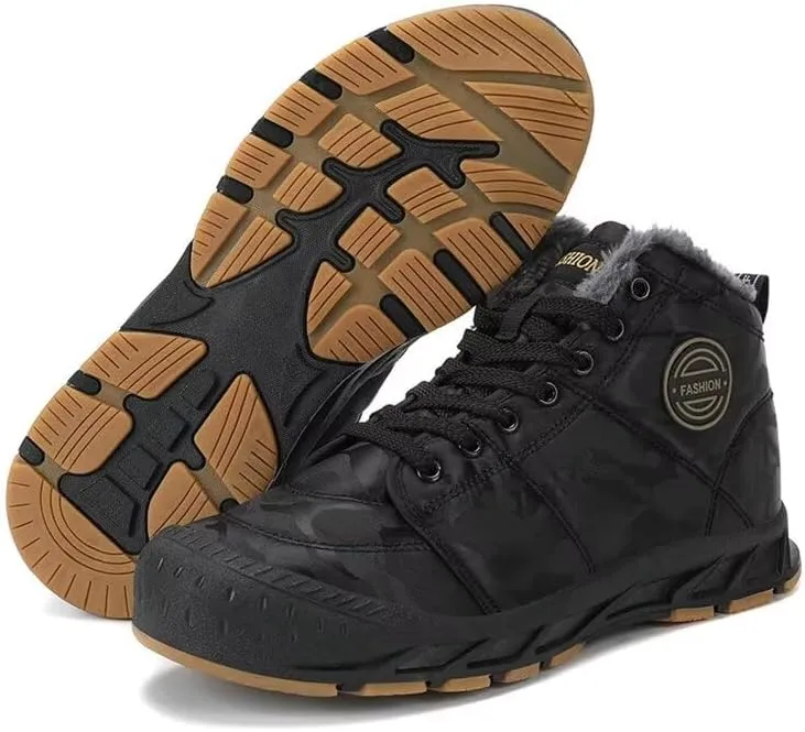 Men's Fashion Camouflage Warm Snow Boots for Winter Street Hiking Walking Camping