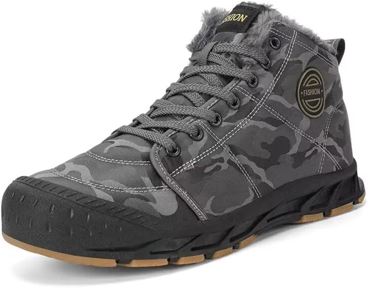 Men's Fashion Camouflage Warm Snow Boots for Winter Street Hiking Walking Camping