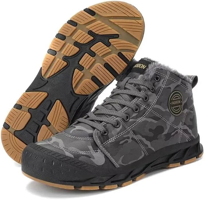 Men's Fashion Camouflage Warm Snow Boots for Winter Street Hiking Walking Camping