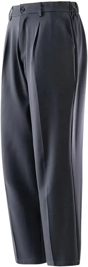 Men's Solid Color Casual Light Shiny Elastic Drape Wide Leg Suit Trousers