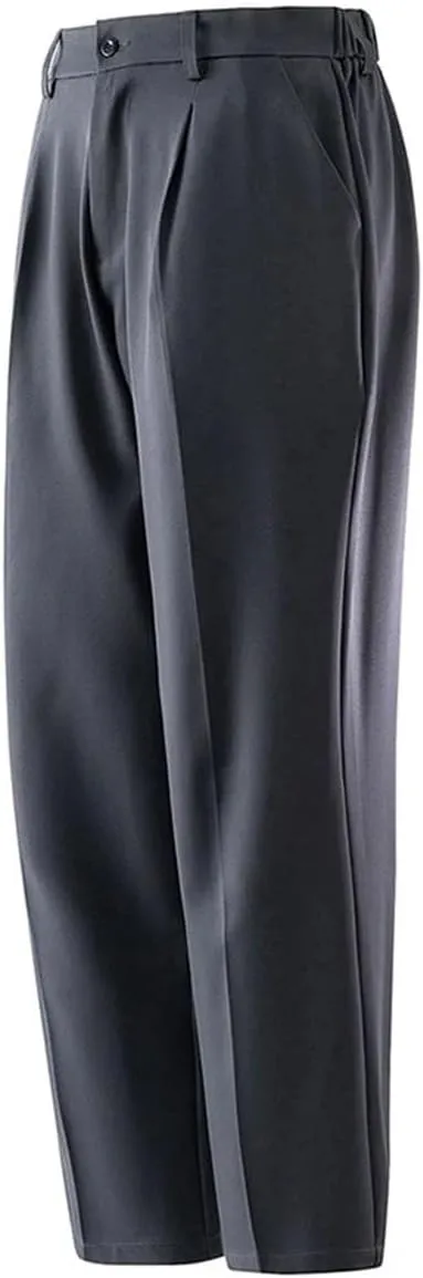 Men's Solid Color Casual Light Shiny Elastic Drape Wide Leg Suit Trousers