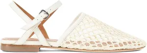 Mesh Ballet Flats for Women Slingback Flats Round Toe Mary Jane Flat Fishnet Ballerina Shoes Comfortable Casual with Buckle Strap