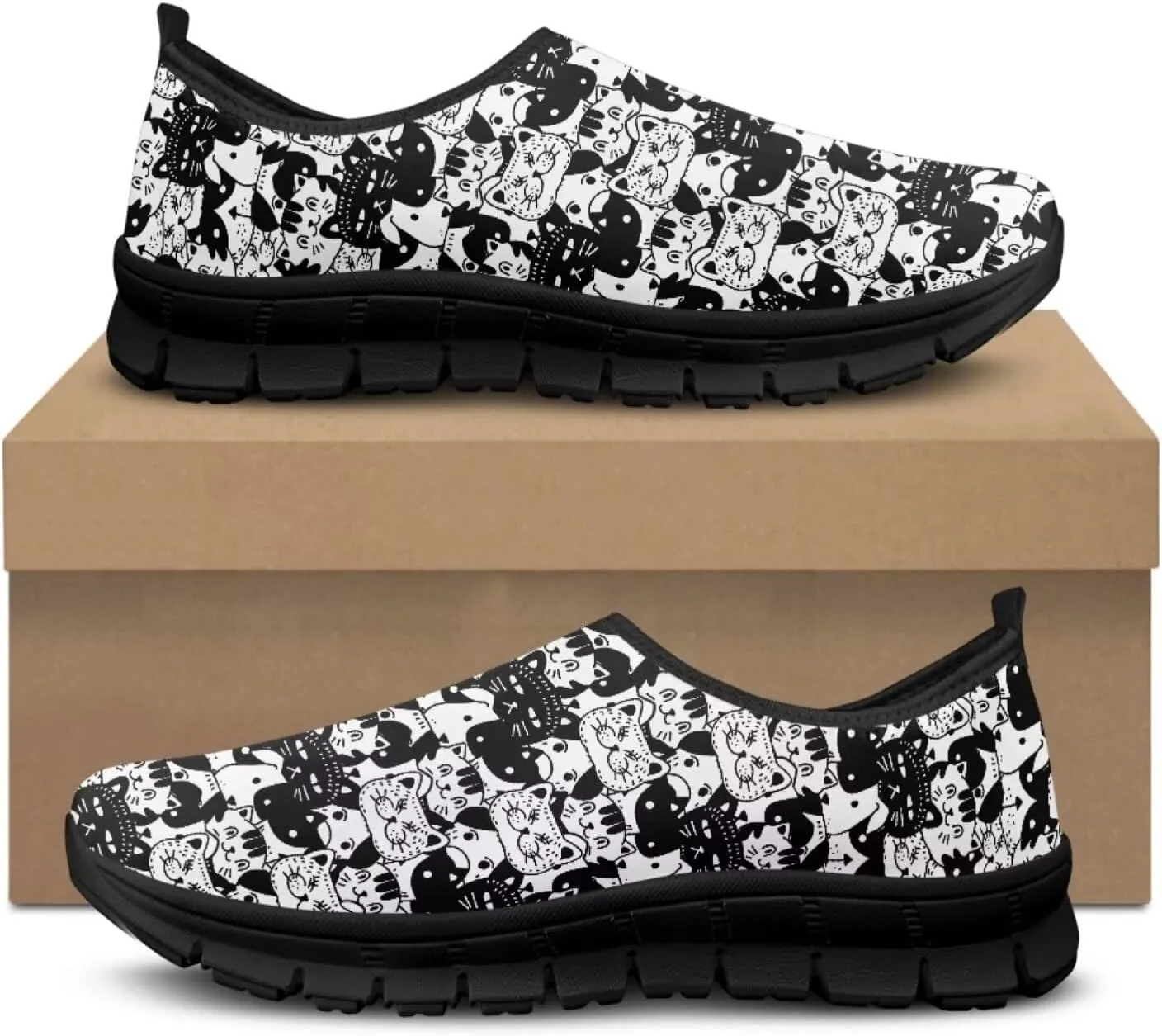 Modysero Funny Slip On Sneakers for Womens Walking Shoes Daily Casual Low Top Travel Sneaker for Ladies Tennis Shoe No Laces