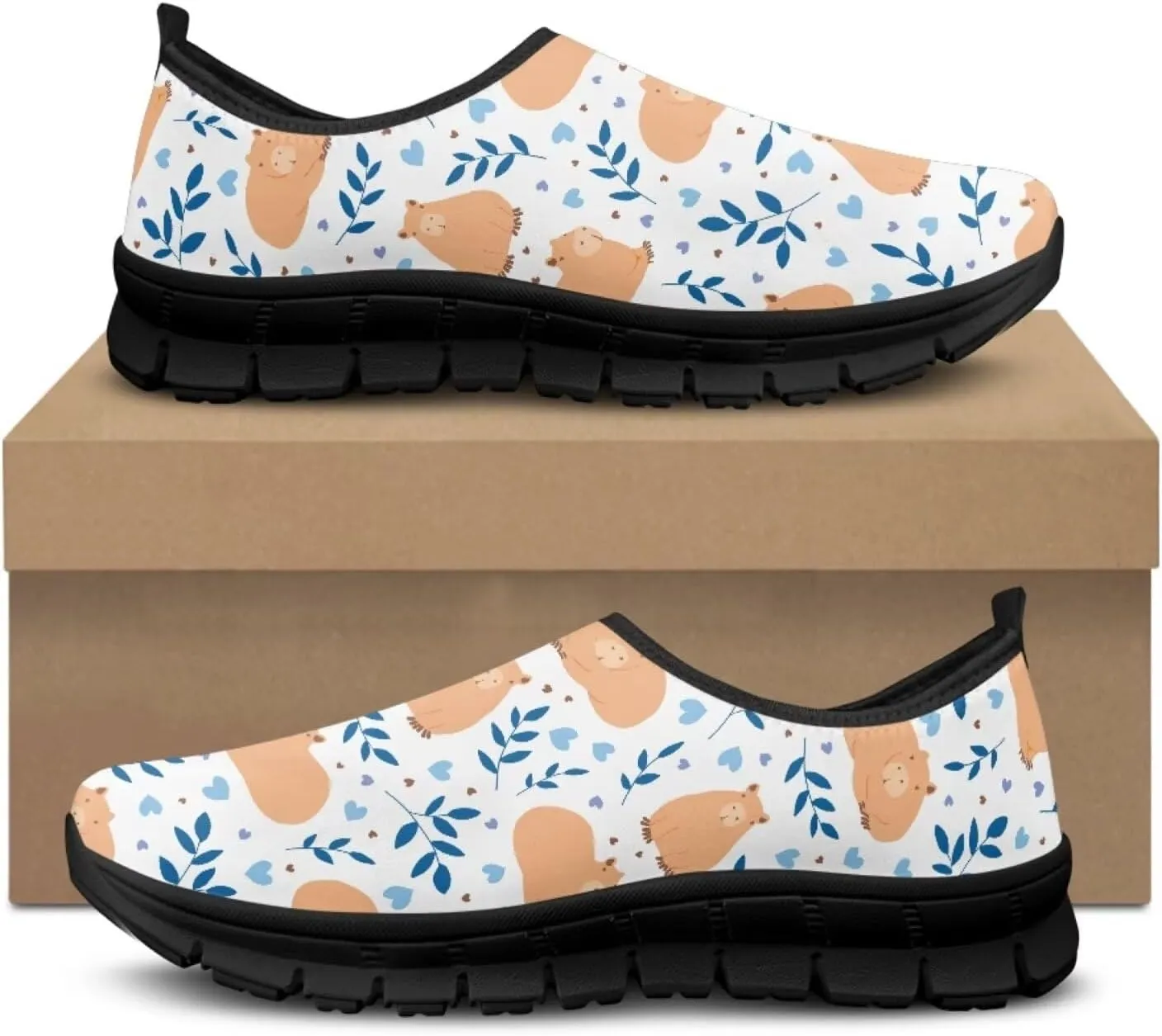 Modysero Funny Slip On Sneakers for Womens Walking Shoes Daily Casual Low Top Travel Sneaker for Ladies Tennis Shoe No Laces