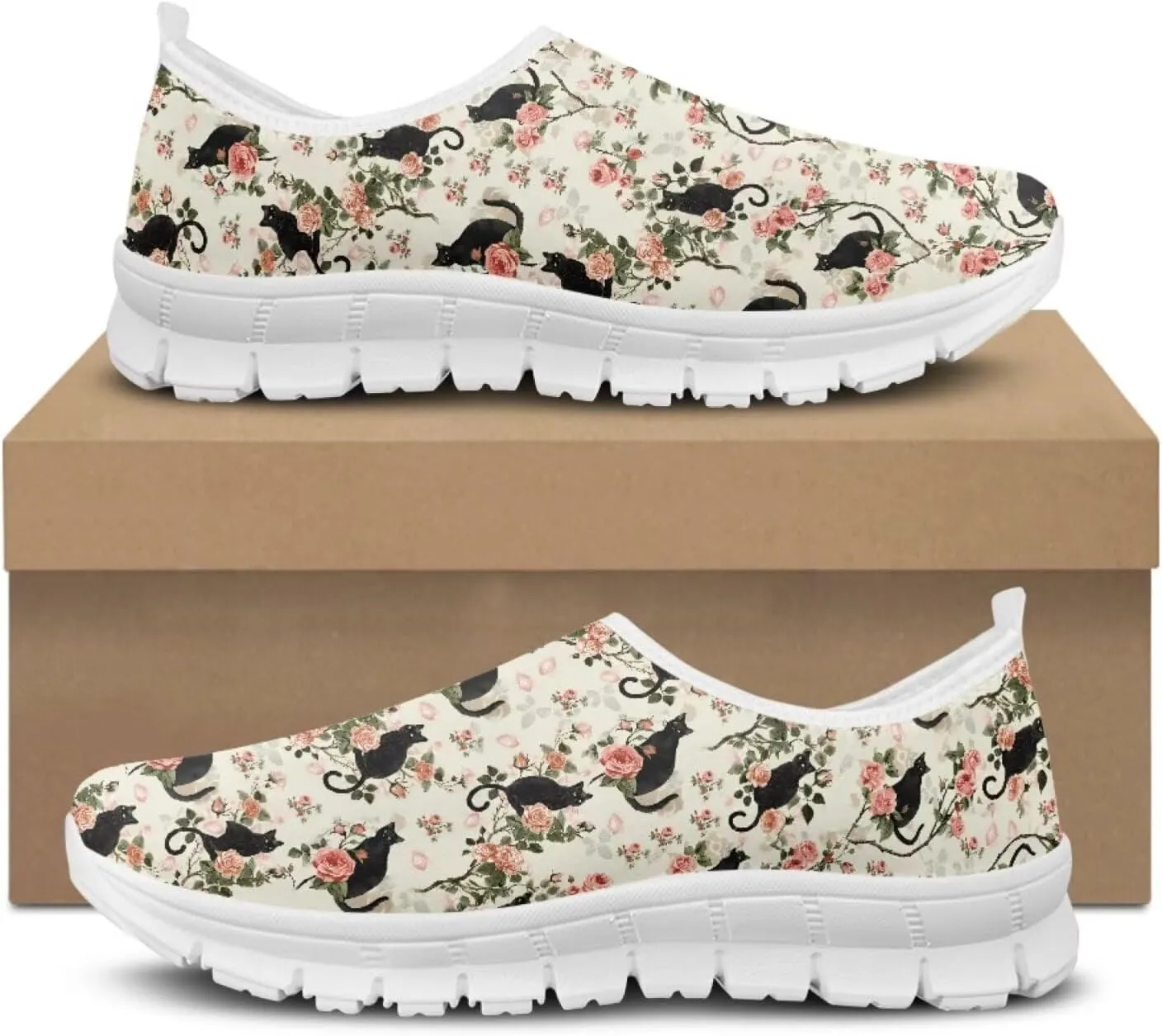 Modysero Slip On Shoes for Women Casual Walking Shoes with No Laces Low Top Lightweight Sneaker for Ladies Print Footwear