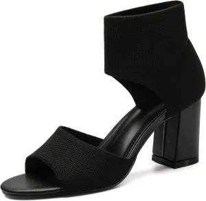 MOUSSE FIT Women's Block Heel Sandals, Casual Summer Shoes, Non-Slip Rubber Sole, Breathable Design
