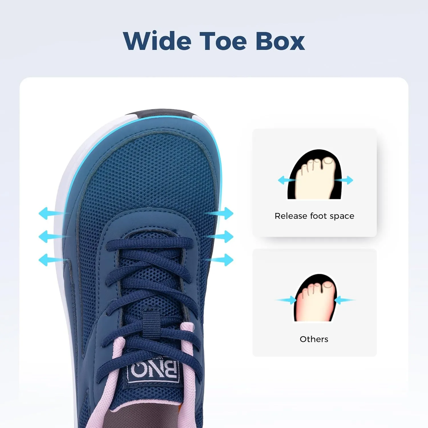 N BESUNEW Women's Wide Toe Box Walking Shoes Slip On Wide Width Running Sneakers Air Atheltic Tennis Shoes US 6-11