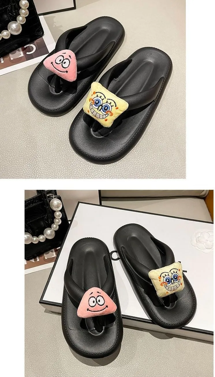 Non-Slip Slippers for Women Men, Cute Cartoon Flip flop Slippers for Indoor Outdoor,Soft Summer Indoor Outdoor Beach Cloudies Sandals